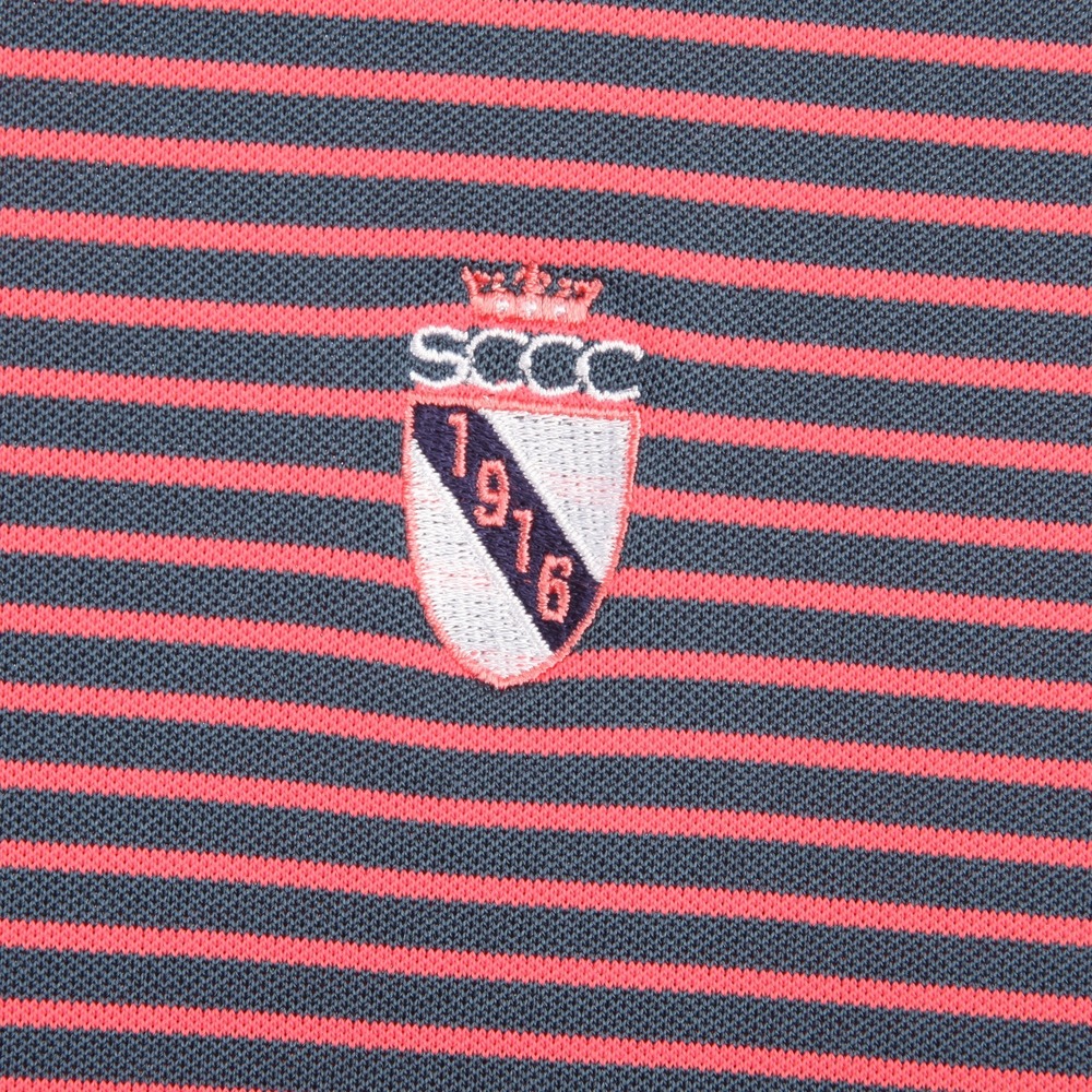 Peter Millar Summer Comfort Polo Shirt Mens XXL Red Navy Striped St Clair CC - Picture 3 of 12